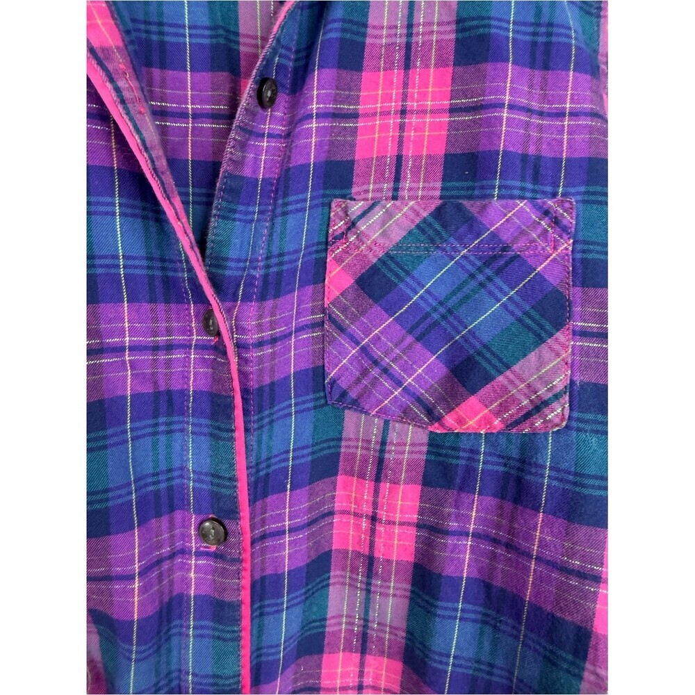 Victoria's Secret shirt Pink & Purple Plaid Button-Down Shirt - Picture 5 of 11